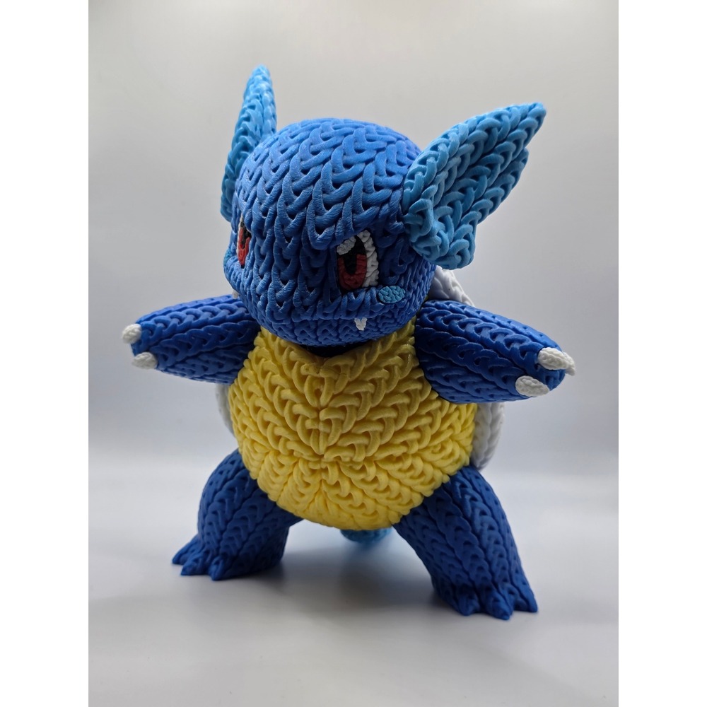 8" 3D-Printed Faux-Knit Wartortle Figure – The Ultimate Pokémon Collectible!